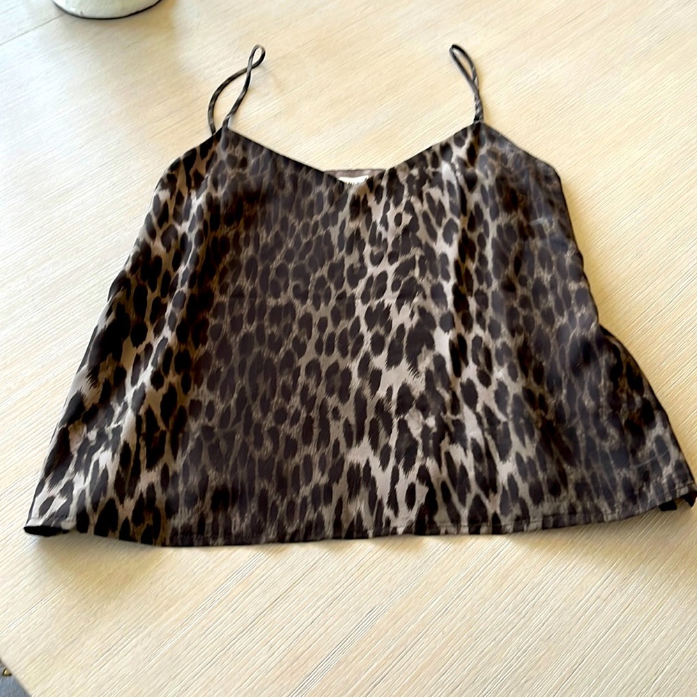 Medium leopard print lined camisole.    Worn twice, just like brand new!